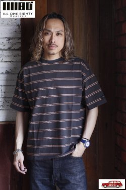 画像5: 「ILL180°」RETRO BORDER Tee イルワンエイティ レトロボーダー 半袖Tシャツ ILL241-17 [ブラック]