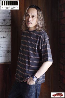 画像6: 「ILL180°」RETRO BORDER Tee イルワンエイティ レトロボーダー 半袖Tシャツ ILL241-17 [ブラック]