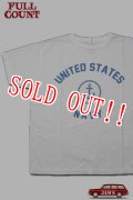 「FULLCOUNT」U.S. NAVY T-Shirt フルカウント USネイビー プリントTシャツ [ホワイト]