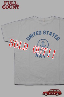 画像1: 「FULLCOUNT」U.S. NAVY T-Shirt フルカウント USネイビー プリントTシャツ [ホワイト]