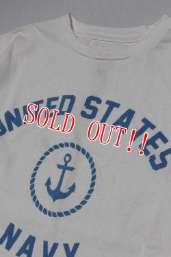 画像2: 「FULLCOUNT」U.S. NAVY T-Shirt フルカウント USネイビー プリントTシャツ [ホワイト]