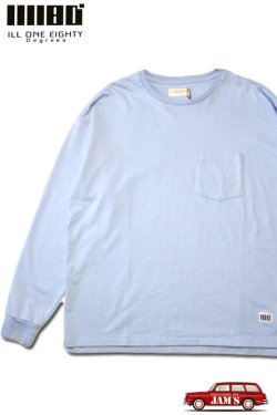 画像1: 「ILL180°」SOLID POCKET LONG SLEEVE Tee イルワンエイティ ソリッド ポケット ロンTee ILL241-20 [サックスブルー]