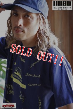 画像9: 「ILL180°」DOODLE Tee イルワンエイティ ドゥードゥル カリフォルニアプリント 半袖 Tシャツ ILL241-34 [インディゴ]