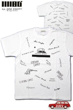 画像1: 「ILL180°」DOODLE Tee イルワンエイティ ドゥードゥル カリフォルニアプリント 半袖 Tシャツ ILL241-34 [ホワイト]