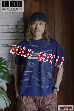 画像6: 「ILL180°」DOODLE Tee イルワンエイティ ドゥードゥル カリフォルニアプリント 半袖 Tシャツ ILL241-34 [インディゴ]