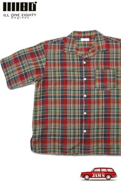 画像1: 「ILL180°」MADRAS SHIRT イルワンエイティ マドラスチェック 半袖シャツ ILL241-10 [レッド]