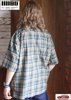 画像8: 「ILL180°」MADRAS SHIRT イルワンエイティ マドラスチェック 半袖シャツ ILL241-10 [グリーン]
