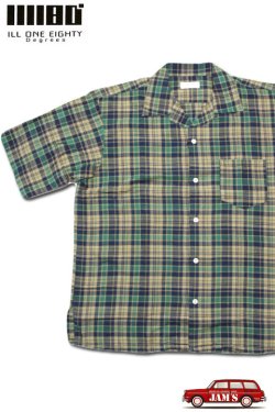 画像1: 「ILL180°」MADRAS SHIRT イルワンエイティ マドラスチェック 半袖シャツ ILL241-10 [グリーン]