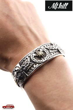 画像11: 「Mt.hill」Peace Cuff with 18K Thunderbolt マウントヒル ピースカフ バングル サンダーボルト カスタム [シルバー× K18]