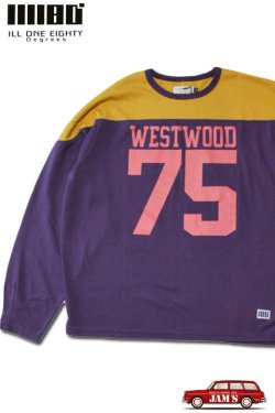 画像1: 「ILL180°」"WESTWOOD" FOOT BALL Tee イルワンエイティ ウエストウッド フットボール ロンTee ILL242-03 [パープル]