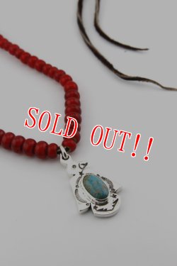 画像2: 【One of a Kind】「Mt.hill」Thunderbird Pendant with TQ ＆ White Heart Beads マウントヒル サンダーバード ペンダント ビーズ ターコイズマウンテン [240823]