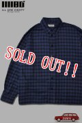 「ILL180°」BOX PLEAT SHIRT イルワンエイティ ボックス プリーツ チェック ライトネルシャツ ILL242-25 [ネイビー/オンブレ]