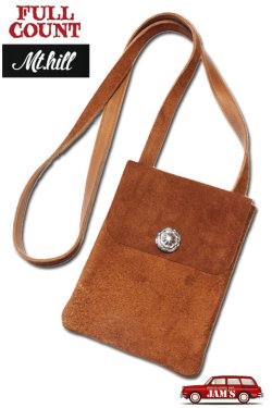 画像1: 「FULLCOUNT」×「Mt.hill」Suede Medicine Shoulder Bag フルカウント マウントヒル コラボ スエード メディスンレザーバッグ [ブラウン]