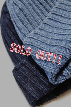 画像2: 「FULLCOUNT」Indigo Ribbed Watch Cap フルカウント インディゴ リブ ワッチキャップ [インディゴ・フェードブルー]