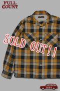 「FULLCOUNT」Original Cotton Check Flannel Open Collar Shirt フルカウント コットンチェック フランネル オープンカラーシャツ [イエロー×グリーン]