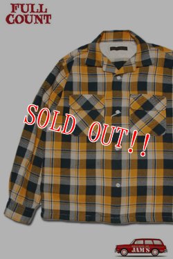 画像1: 「FULLCOUNT」Original Cotton Check Flannel Open Collar Shirt フルカウント コットンチェック フランネル オープンカラーシャツ [イエロー×グリーン]