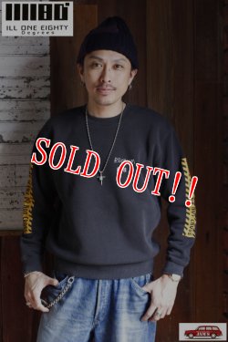 画像7: 「ILL180°」"REDRUM" SWEAT SHIRT イルワンエイティ プリント スウェット ユーズド加工 ILL242-16C [ブラック]