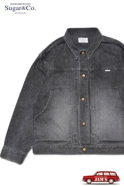 画像1: 「Sugar & Co.」Work Traditional Jacket Vintage シュガーアンドカンパニー ワーク トラディショナル ジャケット ヴィンテージ加工 [ブラック]