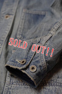 画像6: 「FULLCOUNT」Denim Chore Jacket HW 10.5oz フルカウント デニム チョアジャケット カバーオール ヴィンテージ加工[フェードインディゴ]