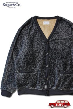 画像1: 「Sugar & Co.」Military Leopard Cardigan シュガーアンドカンパニー ミリタリー レオパード フリースカーディガン [カーキ]