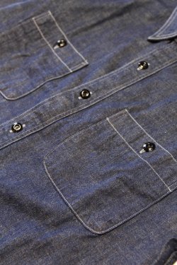 画像3: 「FULLCOUNT」 Denim Work Shirt 8oz フルカウント デニム ワークシャツ 4890-19 [インディゴ]