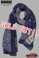 「ILL180°」×「KOTSUBO」VINTAGE BANDANA STOLE イルワンエイティ ヴィンテージ バンダナストール ILL251-55 [ネイビー]