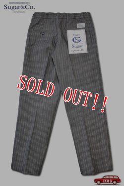 画像1: 「Sugar&Co.」Daddys Pants Stripe Denim シュガーアンドカンパニー ダディーズ パンツ ストライプデニム [グレー]