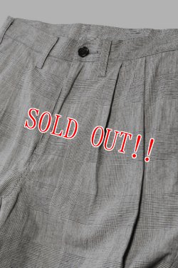 画像2: 「ILL180°」LINEN PLAID 2-TUCK PANTS イルワンエイティ 2タック チェックパンツ ILL242-46 [グレンプレイド]