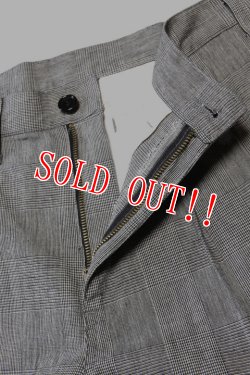 画像3: 「ILL180°」LINEN PLAID 2-TUCK PANTS イルワンエイティ 2タック チェックパンツ ILL242-46 [グレンプレイド]
