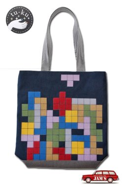 画像1: 「tuku-works」HAND MADE BAG ツクワークス ハンドメイドバッグ [テトリス]