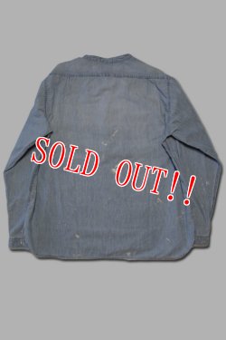 画像5: [2025年限定]「FULLCOUNT」Stand Coller Chambray Shirt "Aging" フルカウント プルオーバーシャンブレーシャツ ヴィンテージ加工 4900HW [ブルー]