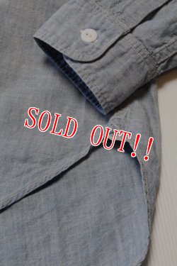 画像4: [2025年限定]「FULLCOUNT」20s Short Chambray Shirt "Aging" フルカウント 1920年代 ショート シャンブレーシャツ ヴィンテージ加工 4091HW [フェードインディゴ]