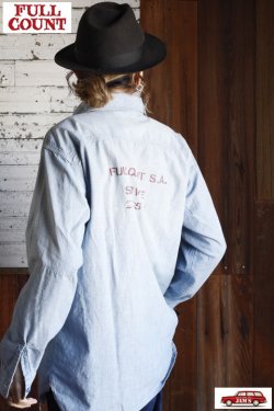 画像11: [2025年限定]「FULLCOUNT」30s Triple Stitch Chambray Shirt ”Aging” フルカウント トリプルステッチ シャンブレーシャツ ヴィンテージ加工 4090HW-1 [フェードインディゴ]
