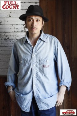 画像13: [2025年限定]「FULLCOUNT」30s Triple Stitch Chambray Shirt ”Aging” フルカウント トリプルステッチ シャンブレーシャツ ヴィンテージ加工 4090HW-1 [フェードインディゴ]