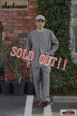 画像10: 「Jackman」Back Nep Collarless Jacket ジャックマン バックネップ カラーレスジャケット JM8507「グレー」