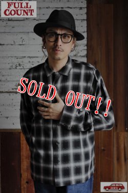 画像11: ［再入荷］[2025年限定]「FULLCOUNT」Rayon Check Open Collar Shirt フルカウント レーヨン オンブレチェック オープンカラー シャツ 4092 [ブラック]