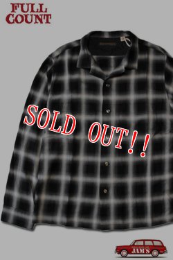 画像1: ［再入荷］[2025年限定]「FULLCOUNT」Rayon Check Open Collar Shirt フルカウント レーヨン オンブレチェック オープンカラー シャツ 4092 [ブラック]