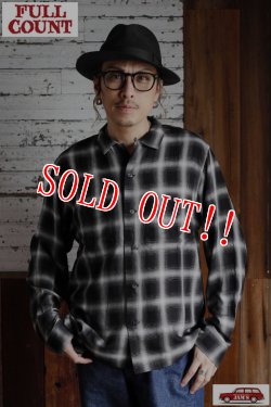 画像8: ［再入荷］[2025年限定]「FULLCOUNT」Rayon Check Open Collar Shirt フルカウント レーヨン オンブレチェック オープンカラー シャツ 4092 [ブラック]