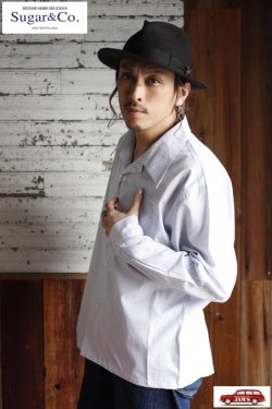 画像9: 「Sugar&Co.」Resort Shirts シュガーアンドカンパニー リゾートシャツ [ブルー/ストライプ]