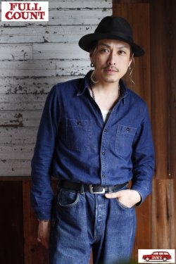 画像19: 「FULLCOUNT」 Denim Work Shirt 8oz フルカウント デニム ワークシャツ 4890-19 [インディゴ]