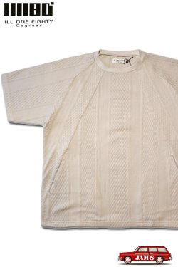 画像1: 「ILL180°」CABLE CREW-NECK Tee イルワンエイティ ケーブルクルーネック Tシャツ ILL251-16 [アイボリー]