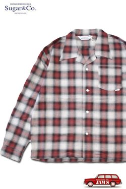 画像1: 「Sugar & Co.」Summer Ombre Resort Shirt シュガーアンドカンパニー サマー オンブレチェック リゾートシャツ [レッド]