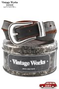 [JAMS店頭先行販売]「Vintage Works」ヴィンテージワークス ウエスタン レザーベルト DH5738 [茶芯]