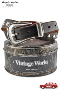 [JAMS店頭先行販売]「Vintage Works」ヴィンテージワークス ウエスタン コンチョ レザーベルト DH5738 CH-2 [茶芯]