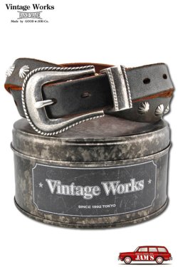 画像1: [JAMS店頭先行販売]「Vintage Works」ヴィンテージワークス ウエスタン コンチョ レザーベルト DH5738 CH-2 [茶芯]