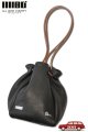 「ILL180°」DEER SKIN DRAWSTRING BAG イルワンエイティ ディアスキン ドローストリング バッグ 巾着 ILL252-42D [ブラック]