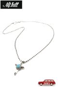 [期間限定 通販受付中]「Mt.hill」Cross Bottony Necklace TQ & Silver Ball Long Chain 70cm マウントヒル クロスボトニーネックレス シルバーチェーン フォックスターコイズ [250802-1]