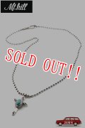 「Mt.hill」Cross Bottony Necklace TQ & Silver Ball Long Chain 70cm マウントヒル クロスボトニーネックレス シルバーチェーン ターコイズマウンテンターコイズ [250802-2]