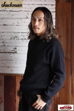 画像7: 「Jackman」 Waffle Mid-Neck ジャックマン ワッフル ミッドネック JM7200「ブラック」