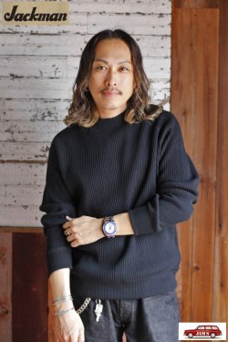画像9: 「Jackman」 Waffle Mid-Neck ジャックマン ワッフル ミッドネック JM7200「ブラック」